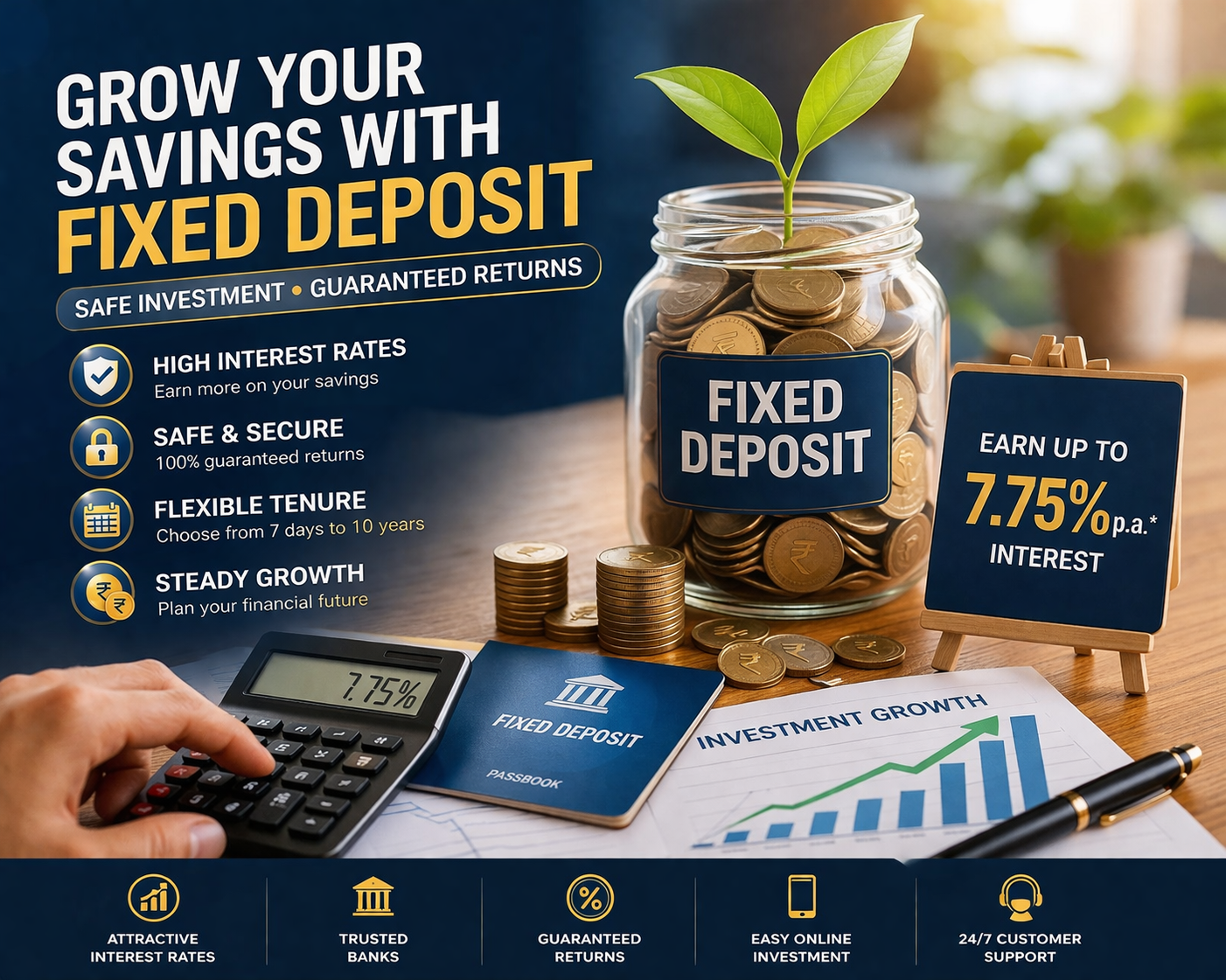 Fixed deposit with high interest rates and safe investment options in India